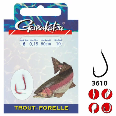 Gamakatsu - Onderlijn Hook BKD Trout 75cm - Gamakatsu 3 Gamakatsu - Onderlijn Hook BKD Trout 75cm - Gamakatsu